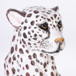 Mid Century Italian Glazed Terra Cotta Cheetah