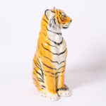 Mid Century Italian Glazed Terracotta Tiger Sculpture