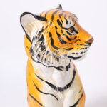 Mid Century Italian Glazed Terracotta Tiger Sculpture