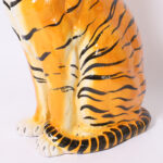 Mid Century Italian Glazed Terracotta Tiger Sculpture