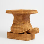 Vintage Italian Wicker Turtle Stand or Table