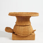 Vintage Italian Wicker Turtle Stand or Table