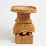 Vintage Italian Wicker Turtle Stand or Table