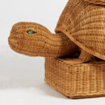 Vintage Italian Wicker Turtle Stand or Table