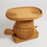 Vintage Italian Wicker Turtle Stand or Table