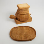 Vintage Italian Wicker Turtle Stand or Table