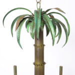 Vintage Italian Tole Palm Tree and Monkey Chandelier