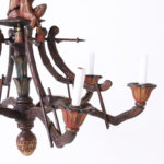 Vintage Pagoda Form Chandelier with Monkey