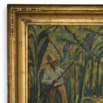 Andrew Roswall Vintage Painting on Board Titled “Harvesting Bananas”