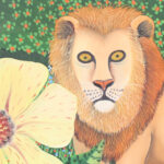 Vintage Painting on Canvas of a Lion By Branko Paradis