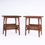 Pair of Vintage Anglo Indian Rattan Stands with Magazine Racks