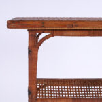 Pair of Vintage Anglo Indian Rattan Stands with Magazine Racks