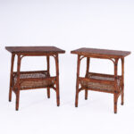 Pair of Vintage Anglo Indian Rattan Stands with Magazine Racks