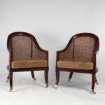 Pair of Vintage British Colonial Style Spoon Back Chairs by Baker