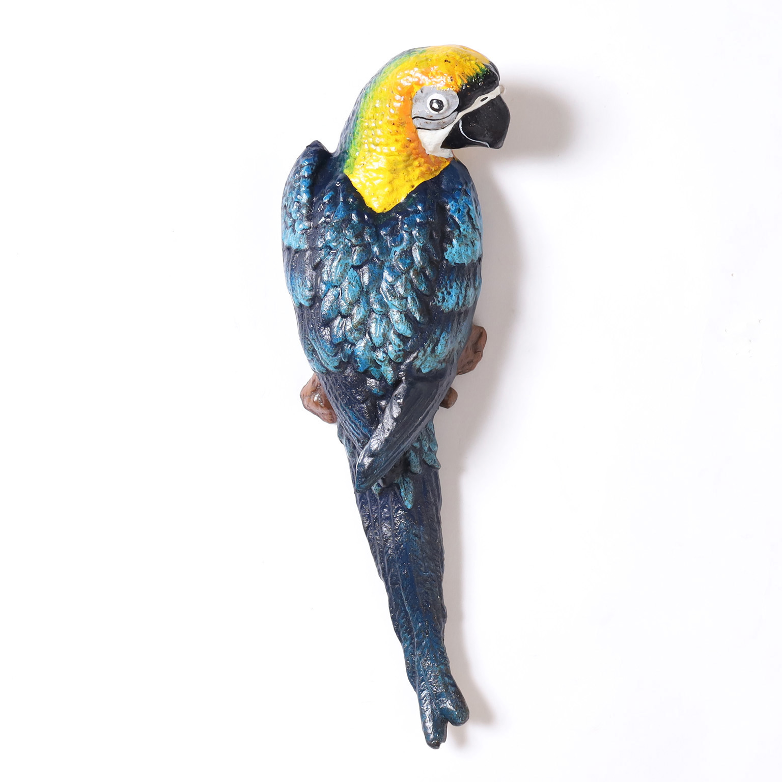 Vintage Pair of Cast Iron Wall Hanging Parrots