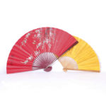 Two Colorful Vintage Japanese Paper Fans