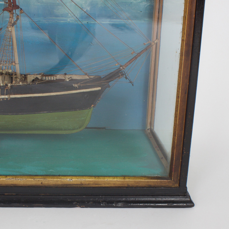 Vintage Hand Made Boat Model Diorama