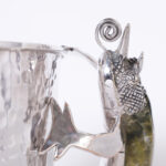 Vintage Silver Plate Ice Bucket with Stone Lizard Handles by Wolmar Castillo