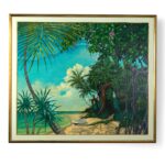 John Kiraly Vintage Tropical Beachscape Painting