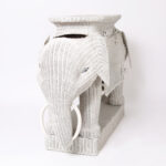 Mid Century Wicker Bar with Elephant Heads