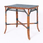 Mid Century French Bamboo and Rattan Bistro Table