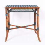 Mid Century French Bamboo and Rattan Bistro Table