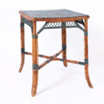 Mid Century French Bamboo and Rattan Bistro Table