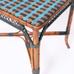 Mid Century French Bamboo and Rattan Bistro Table