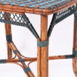 Mid Century French Bamboo and Rattan Bistro Table