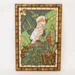 Jungle Mosaic Tile Panel with Cockatoo or Bird Wall Hanging