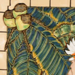 Jungle Mosaic Tile Panel with Cockatoo or Bird Wall Hanging