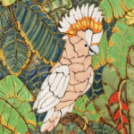 Jungle Mosaic Tile Panel with Cockatoo or Bird Wall Hanging