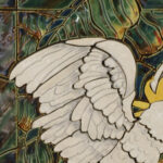 Jungle Mosaic Tile Panel with Cockatoo or Bird Wall Hanging