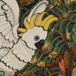 Jungle Mosaic Tile Panel with Cockatoo or Bird Wall Hanging