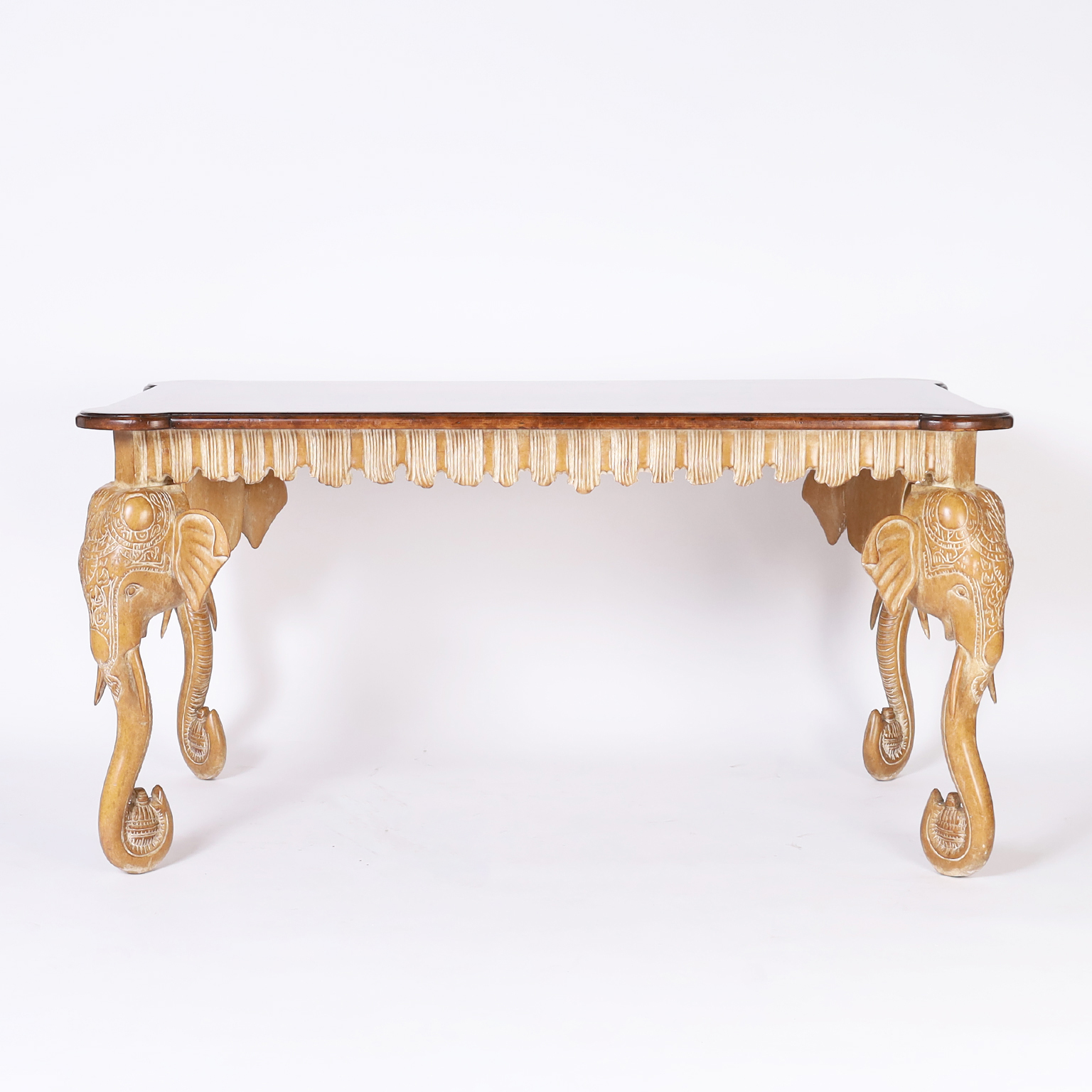 Mid Century Writing Table with Elephant Head legs