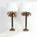 Vintage Pair of Palm Tree Table Lamps by Warren Kessler