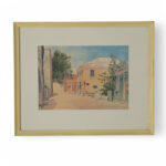 Watercolor Street Scene in Bermuda By Adolph Treidler