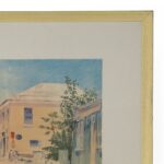 Watercolor Street Scene in Bermuda By Adolph Treidler