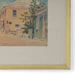 Watercolor Street Scene in Bermuda By Adolph Treidler