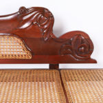 Antique West Indies Carved and Caned Daybed or Chaise Lounge