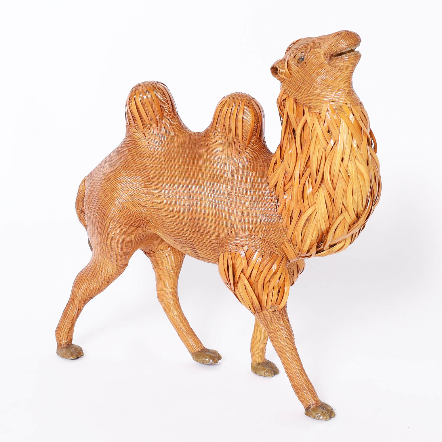 Mid Century Chinese Wicker Camel