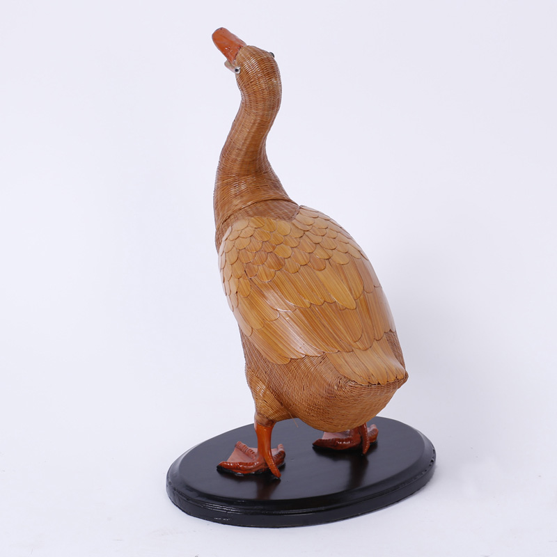 Mid Century Chinese Wicker Duck