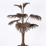 Antique French Art Nouveau Iron Palm Plant Sculpture on Stand