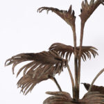 Antique French Art Nouveau Iron Palm Plant Sculpture on Stand