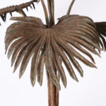 Antique French Art Nouveau Iron Palm Plant Sculpture on Stand