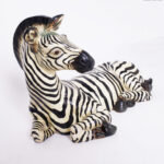 Vintage Zebra in Repose Sculpture or Figure