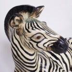 Vintage Zebra in Repose Sculpture or Figure