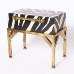 Mid Century British Colonial Style Box on Stand with Zebra Stripes