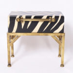 Mid Century British Colonial Style Box on Stand with Zebra Stripes