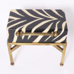 Mid Century British Colonial Style Box on Stand with Zebra Stripes